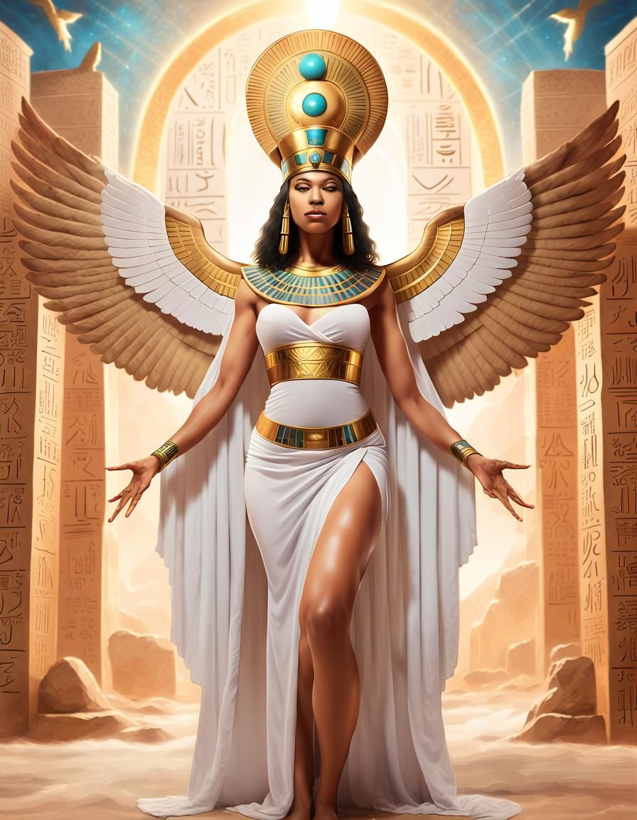 Isis, Egyptian Goddess of Magic in 2D Illustration