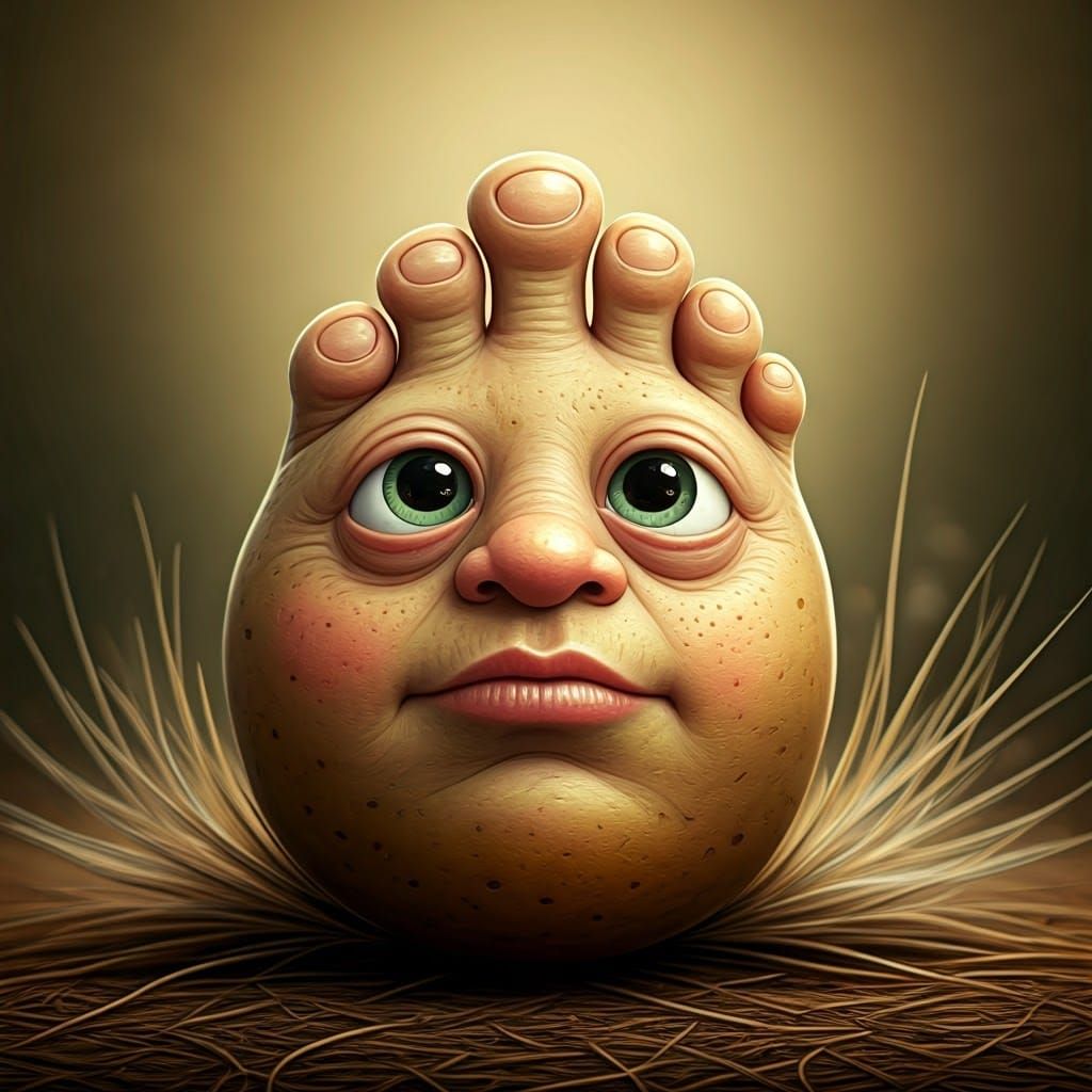 Whimsical Toe Potato in Earthy Dreamland