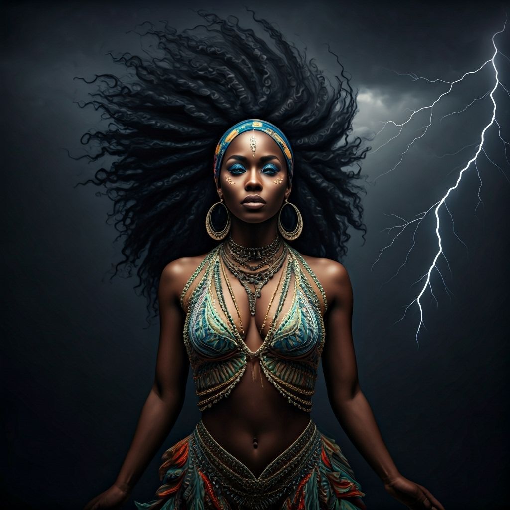 amazing background, breathtaking bohemian black model, motio...