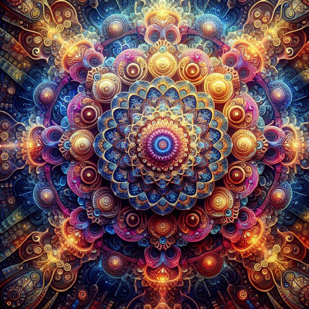 Psychedelic Sacred Geometry with Intricate Mandalas