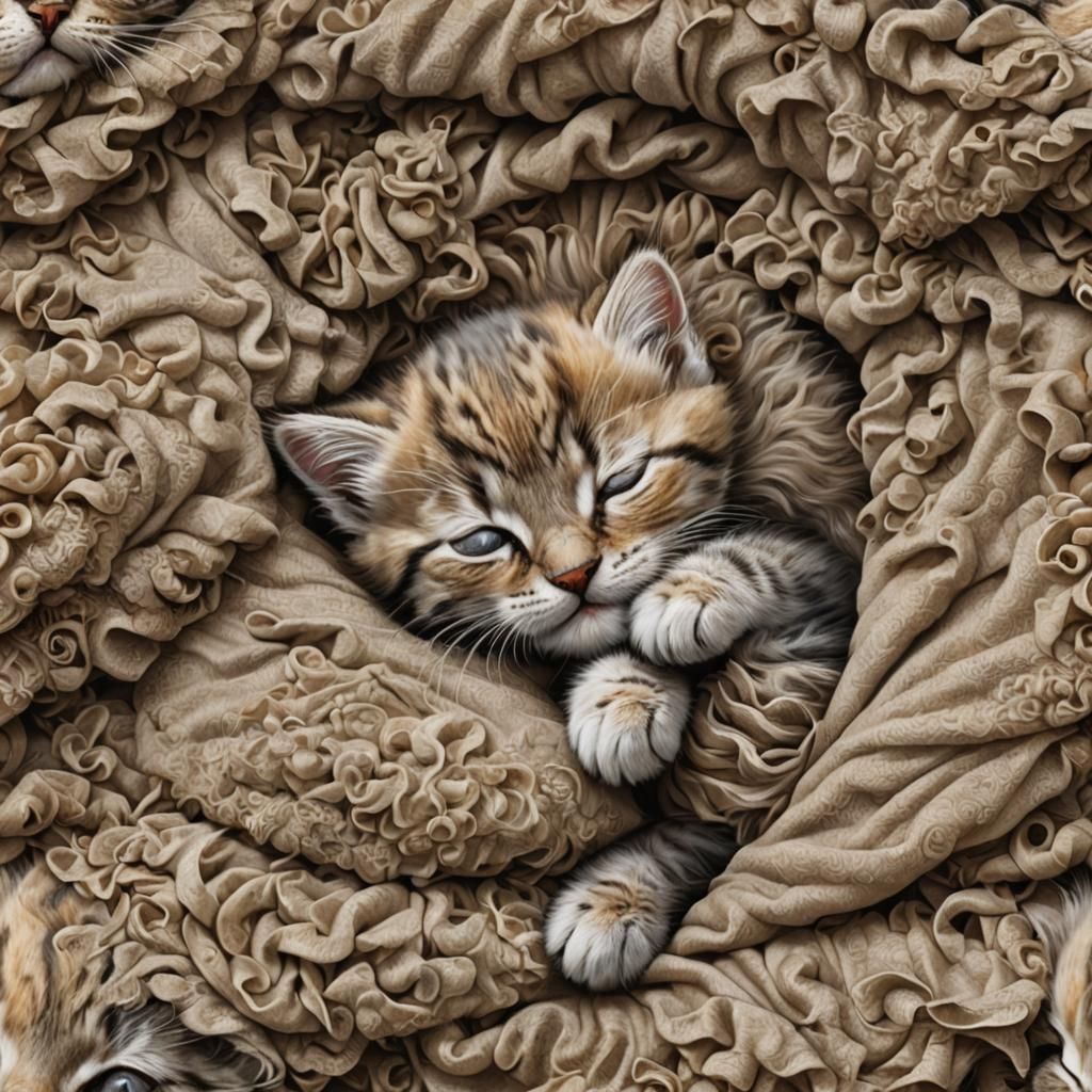 Kitten eating blanket strikes again! Eepysweepy