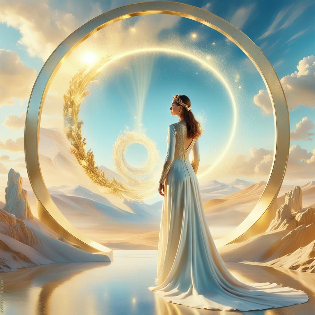 Dreamy Portal in Golden Hour, Inspired by Salvador Dali's Et...