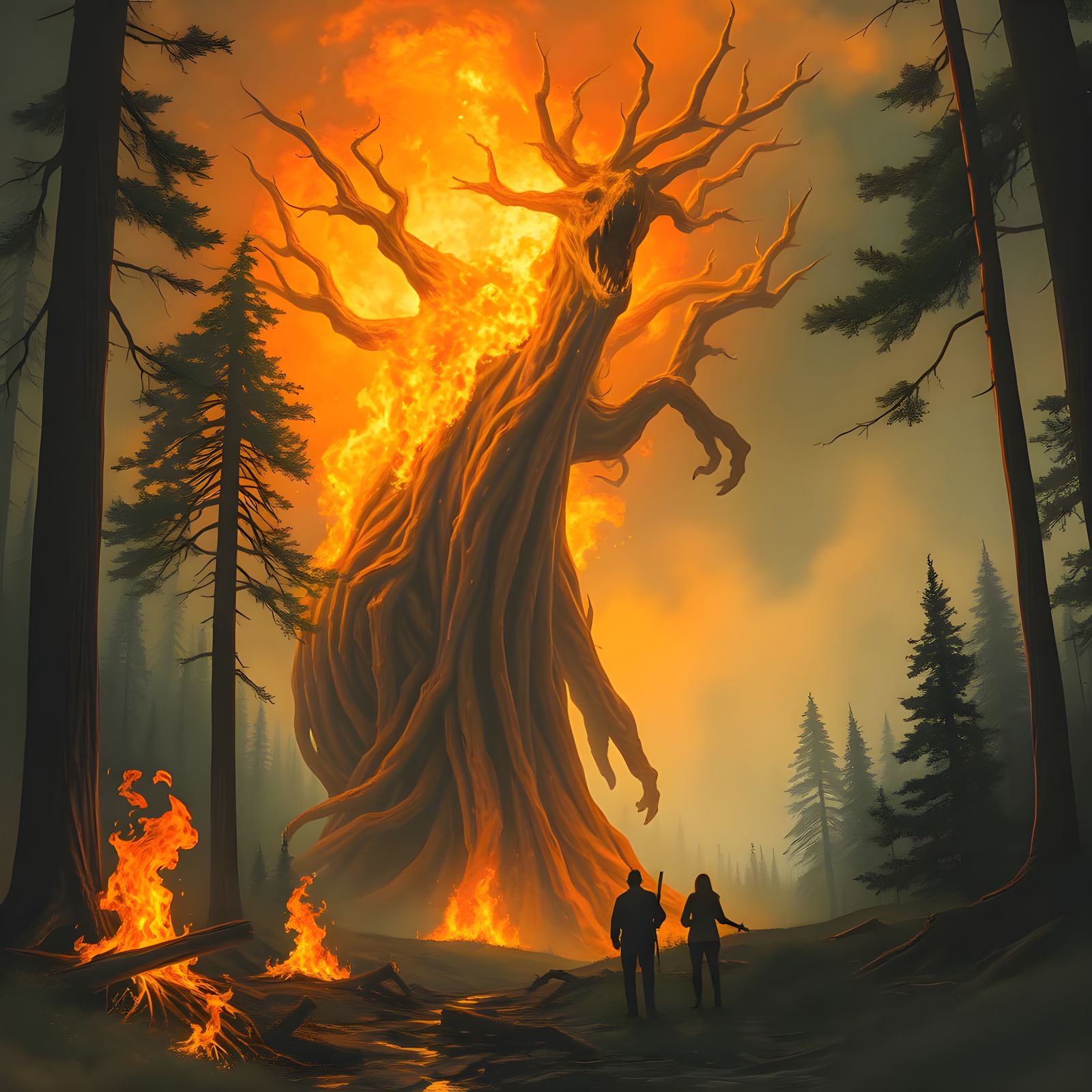 Ent Witnessing the Burning Forest