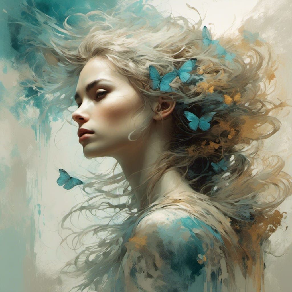 Punk Portrait in Digital Airbrush Pointillism