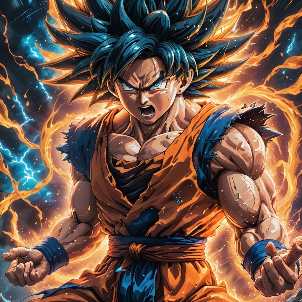 Goku Super Saiyan Form with Electrified Aura