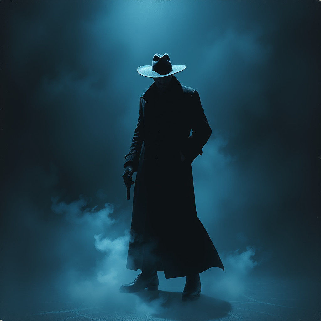 Mysterious Figure in Misty Night: A Noir Scene
