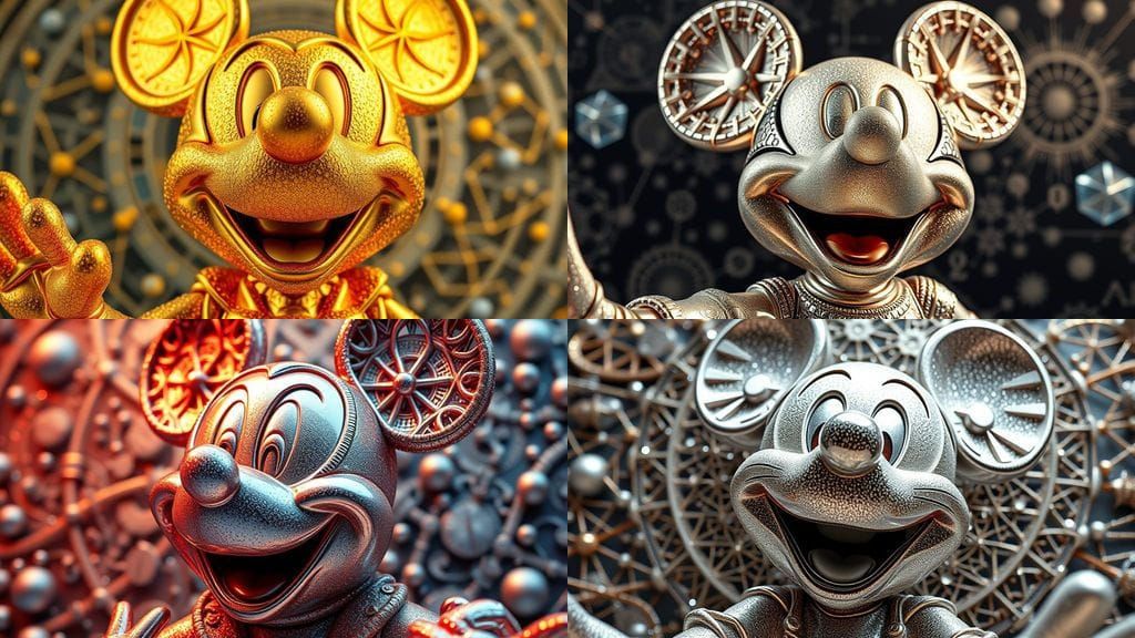Modern Mickey Mouse in Glittering Porcelain
