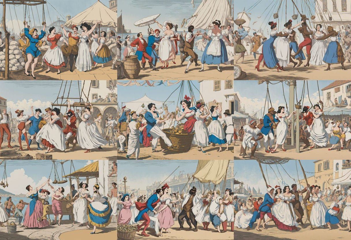 Seductive Mediterranean Market Scene with Buccaneers Fans