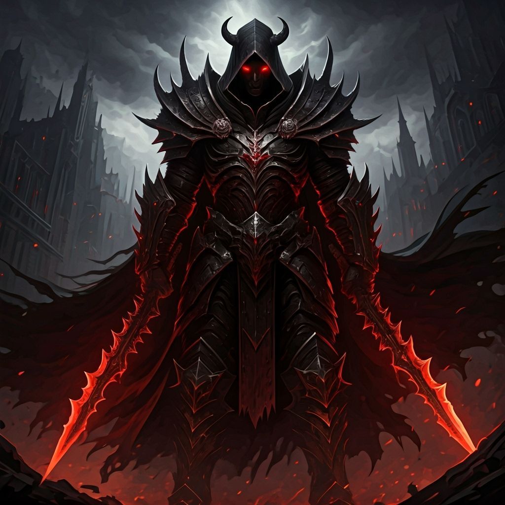 Dark Anti-Hero in Ruined City, Cinematic Fantasy Art