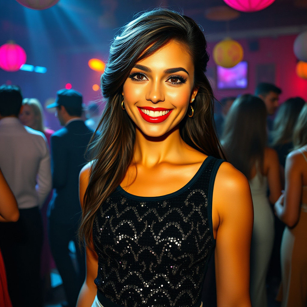 Glamorous 1970s Woman at a Party in 8K