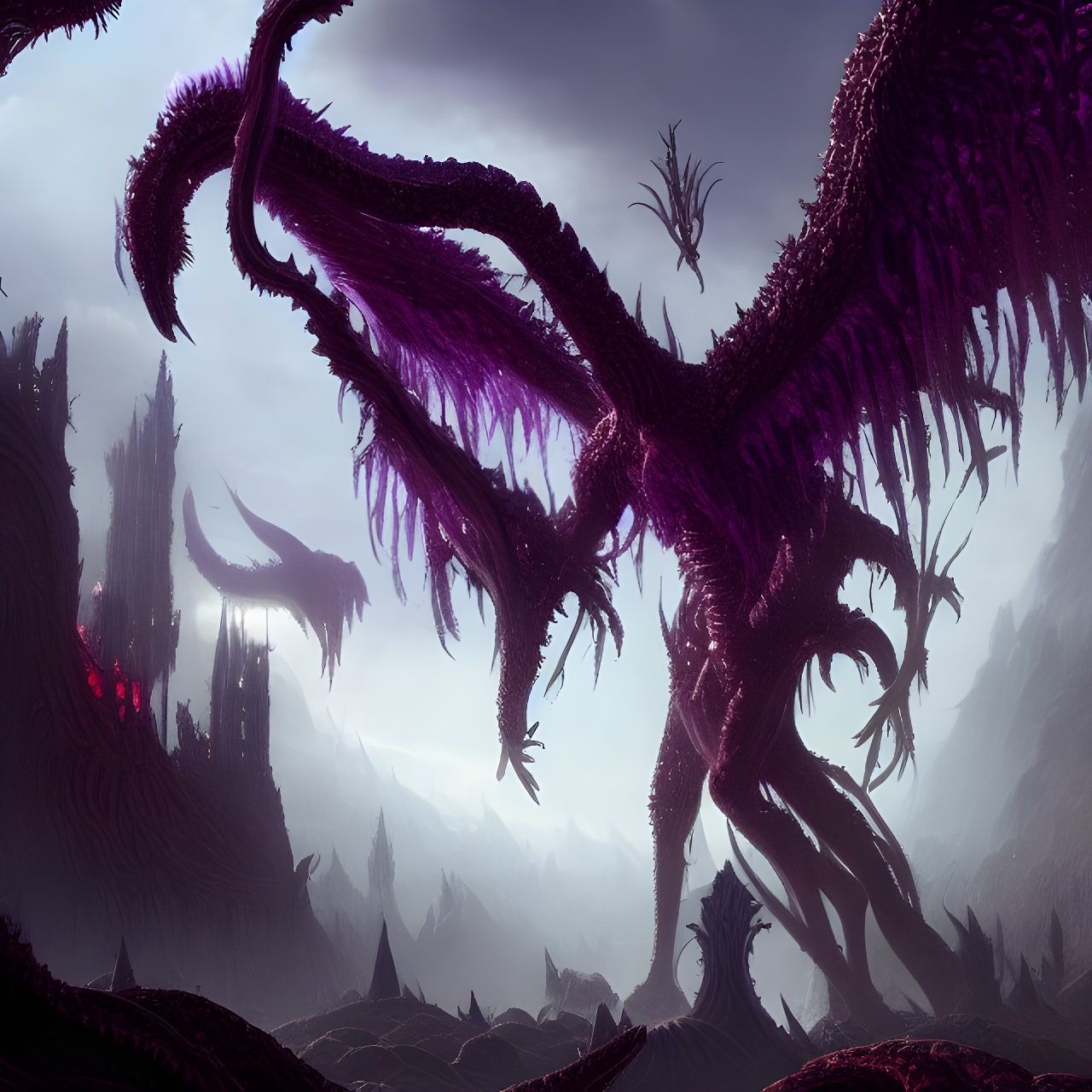 Epic Kingdom of Nephilim Gods: Digital Sci-Fi Art