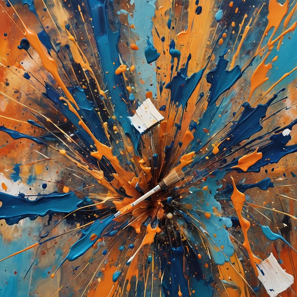 Abstract Expressionism: Painter's Brush in Motion