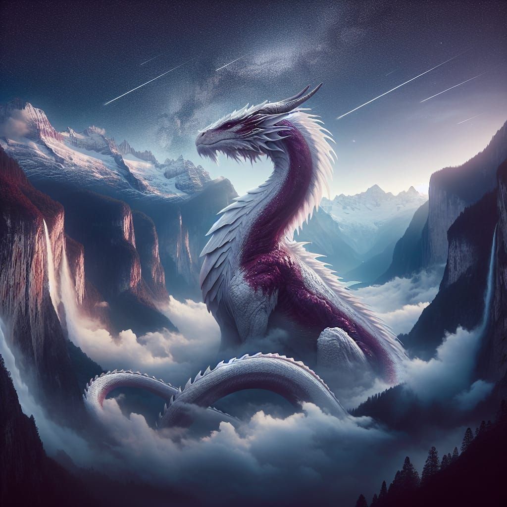 Majestic Dragon Stands Guard Over Mountain Canyon