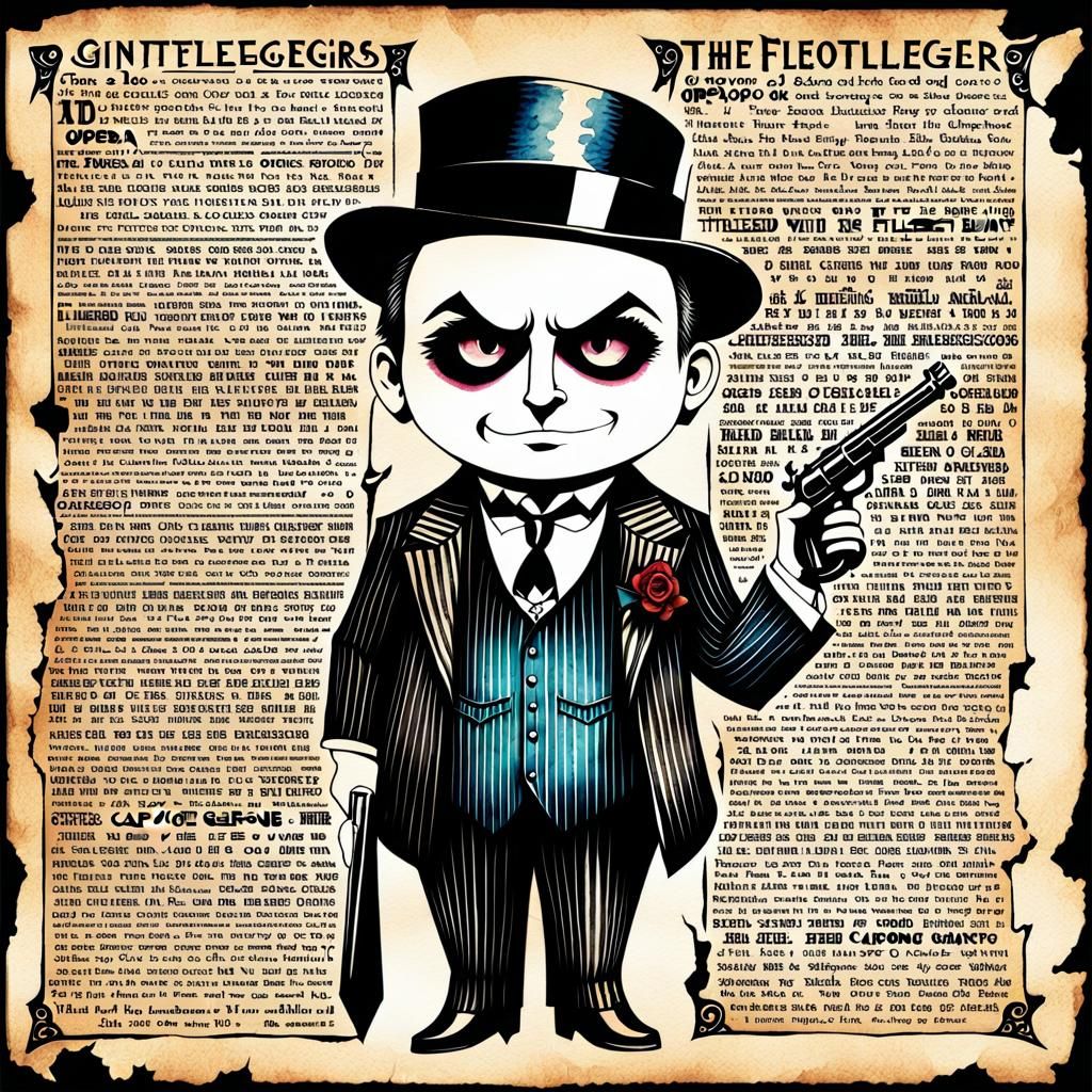 Chibi Watercolor of Gangster Al Capone