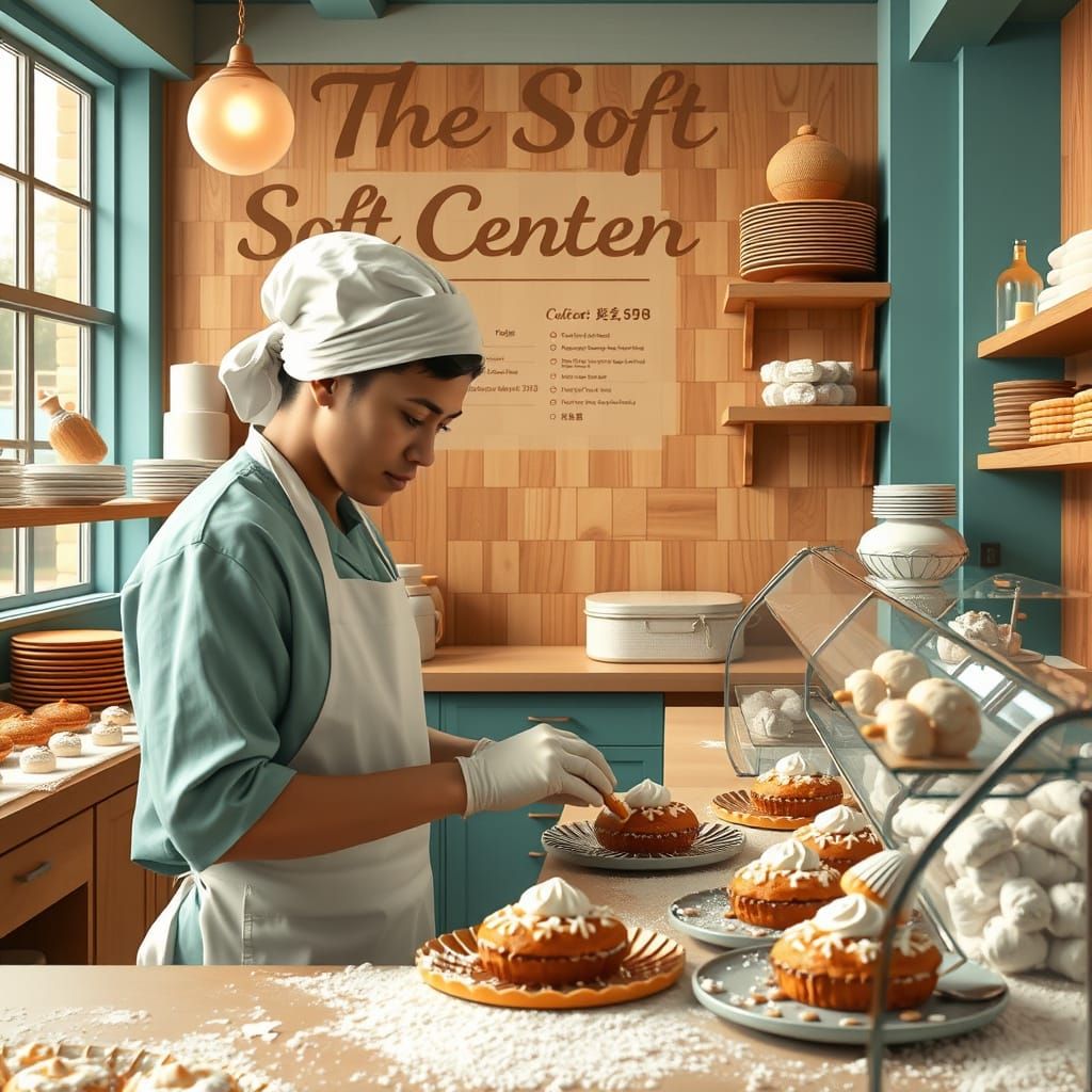 Cozy Bakery Scene in Realistic Style