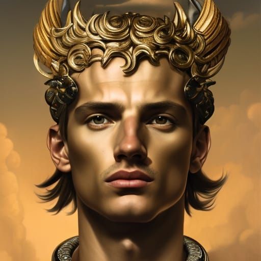 Hermes Portrait in Hyperdetailed Digital Art Style