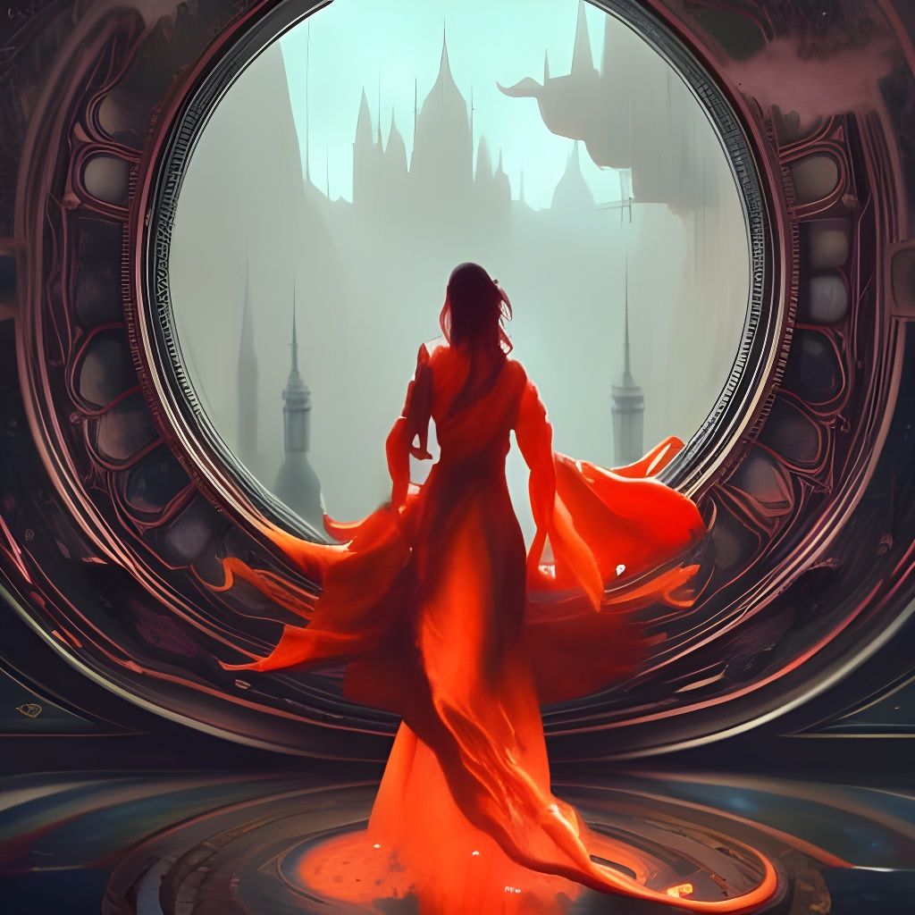 Red Abstract: Hyperdetailed Digital Art in 8K