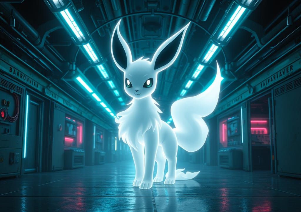 Mystical Ghostly Pokemon in Sci-Fi Horror Lab