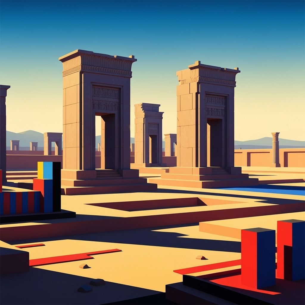 Vivid style bauhaus and de stijl technique
Persepolis..