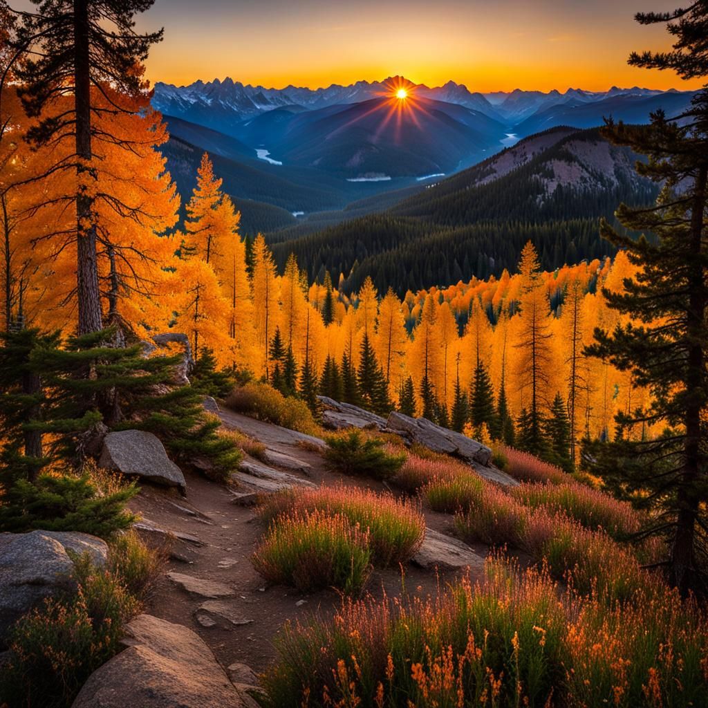 Rocky Mountain Sunset: Epic Digital Matte Painting