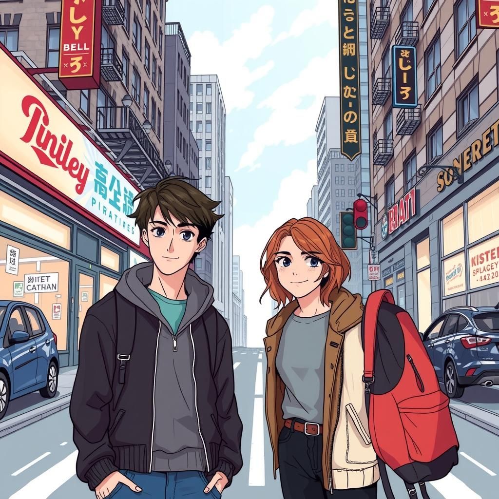 City Street Portrait in Webtoon Fanart Style