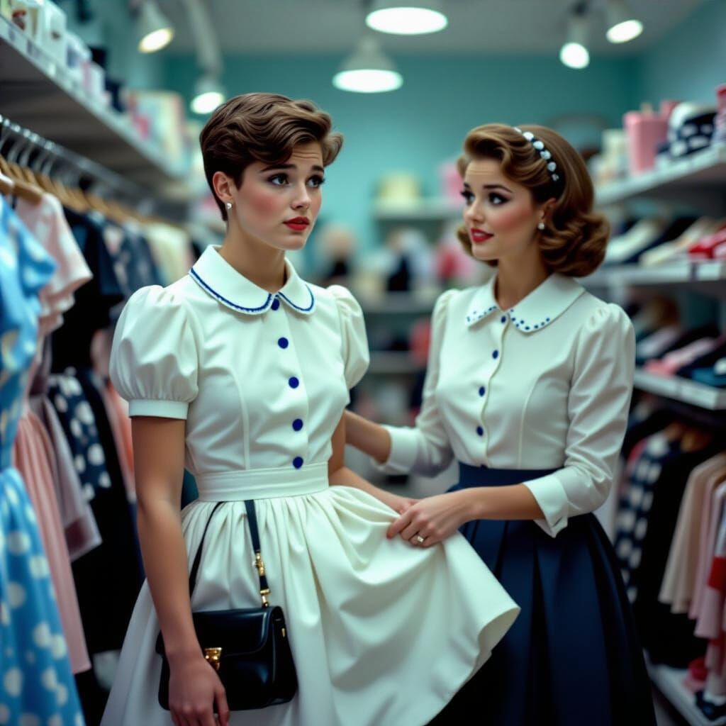 Young Man in Polka Dot Dress, Cinematic Film Still
