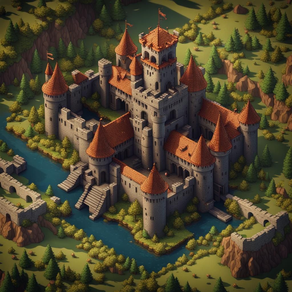 8-Bit Pixel Art Medieval Castle