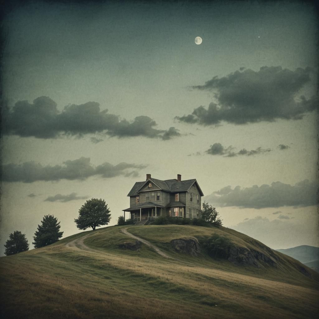 Liminal, Dreamy, Lonely House on a Hill, Surreal