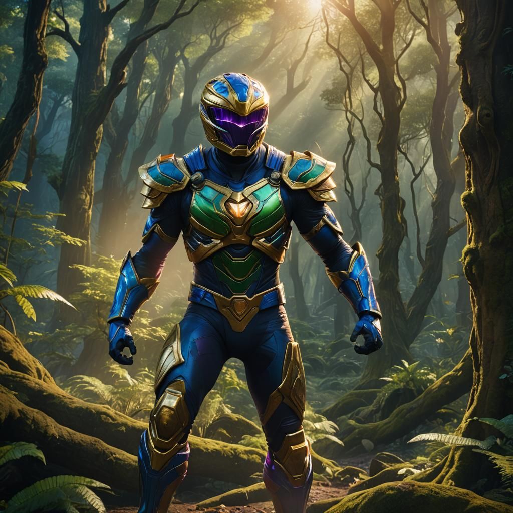 Power Ranger in Mystical Forest Concept Art