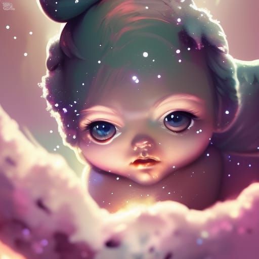 Golem Puppy as Black Supernova in Ethereal Garden