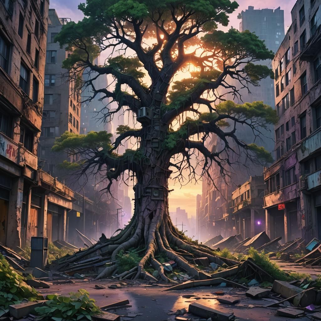 Nature Reclaims a Ruined City: Post-Apocalyptic Concept Art