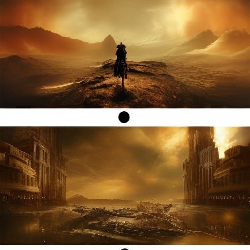 Epic Cinematic Digital Painting of Good and Bad