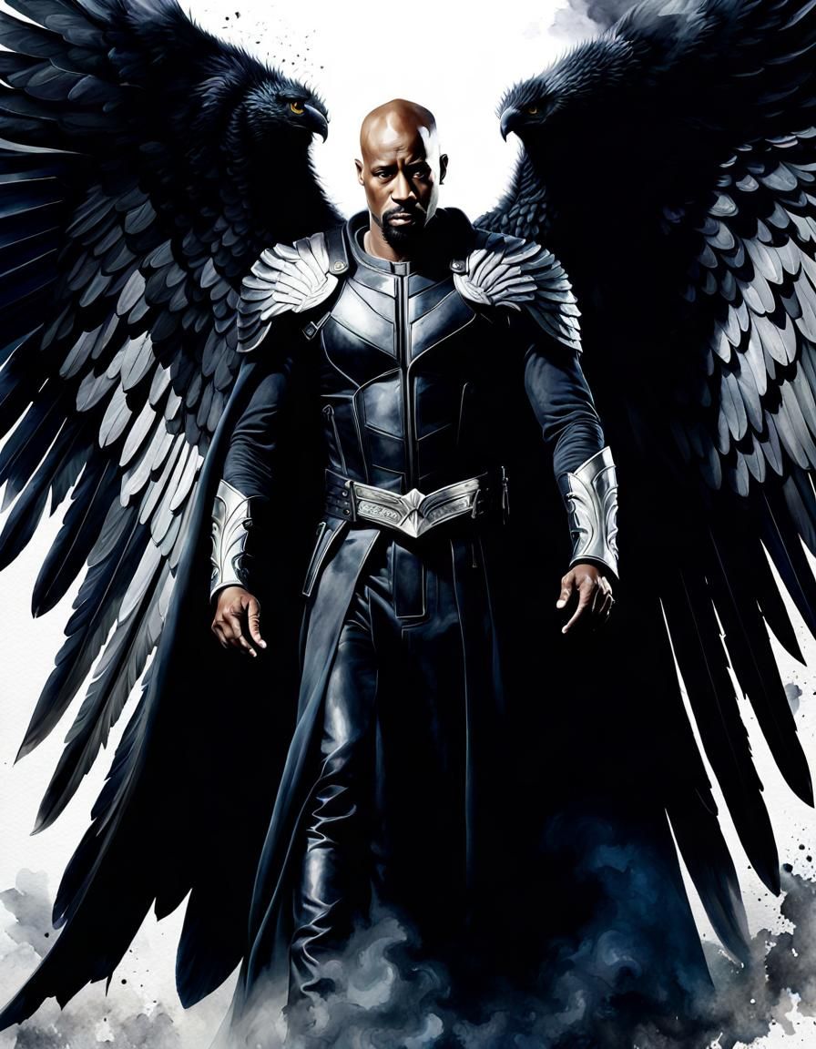 D. B. Woodside as Angel Amenadiel: Watercolour Painting