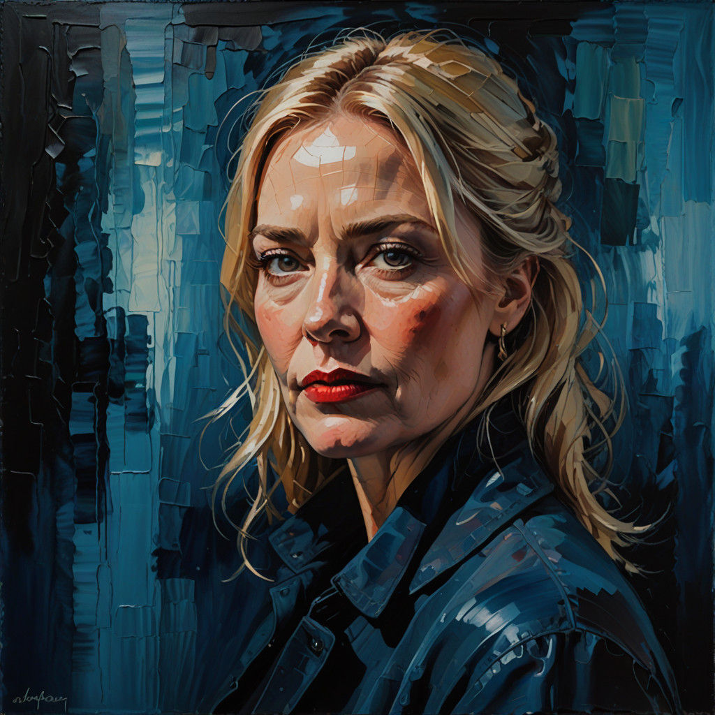 Vibrant Impasto Portrait of a Young Woman