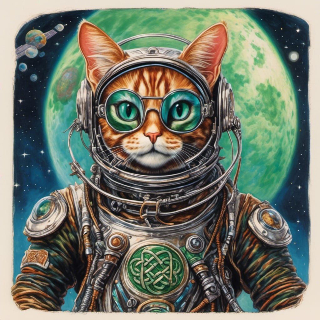 Celtic Cats in Space: Hyperreal Anthropomorphic Art