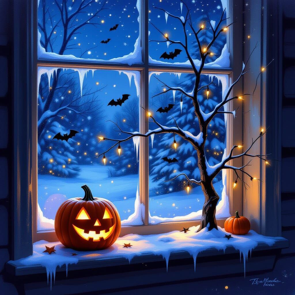 Whimsical Christmas Night with Halloween Accents