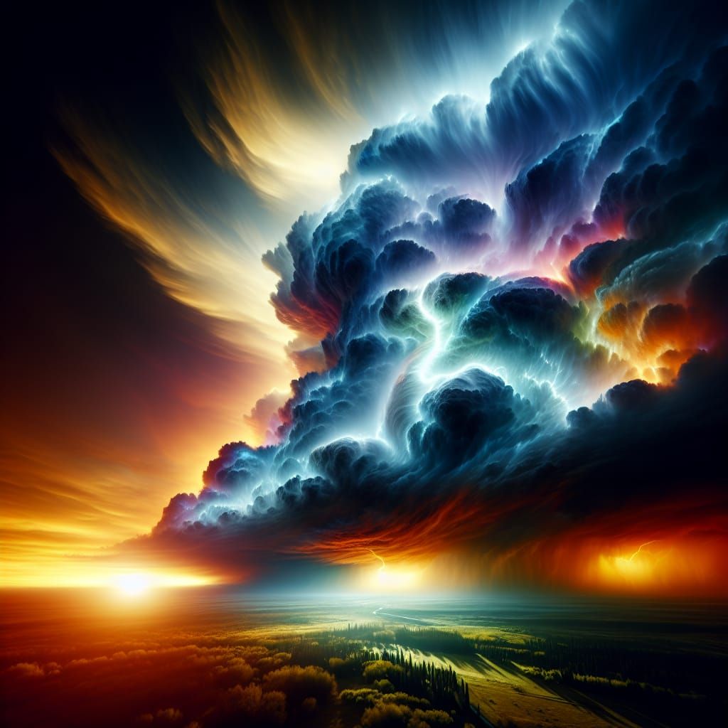 Powerful Storm Dominates the Landscape with Ethereal Glow