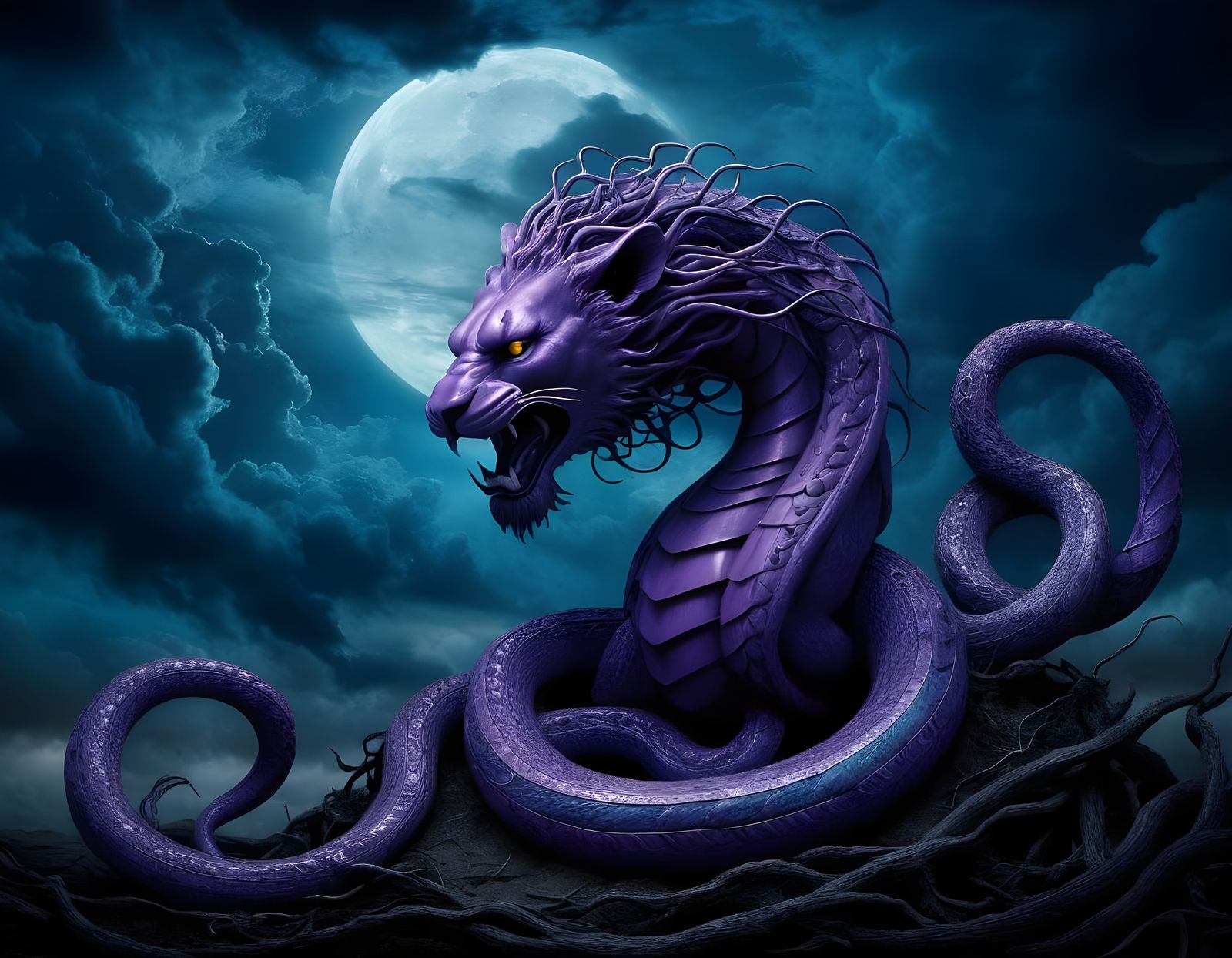 The Malevolent Demiurge, Yaldabaoth, in Lion-Headed Serpent ...