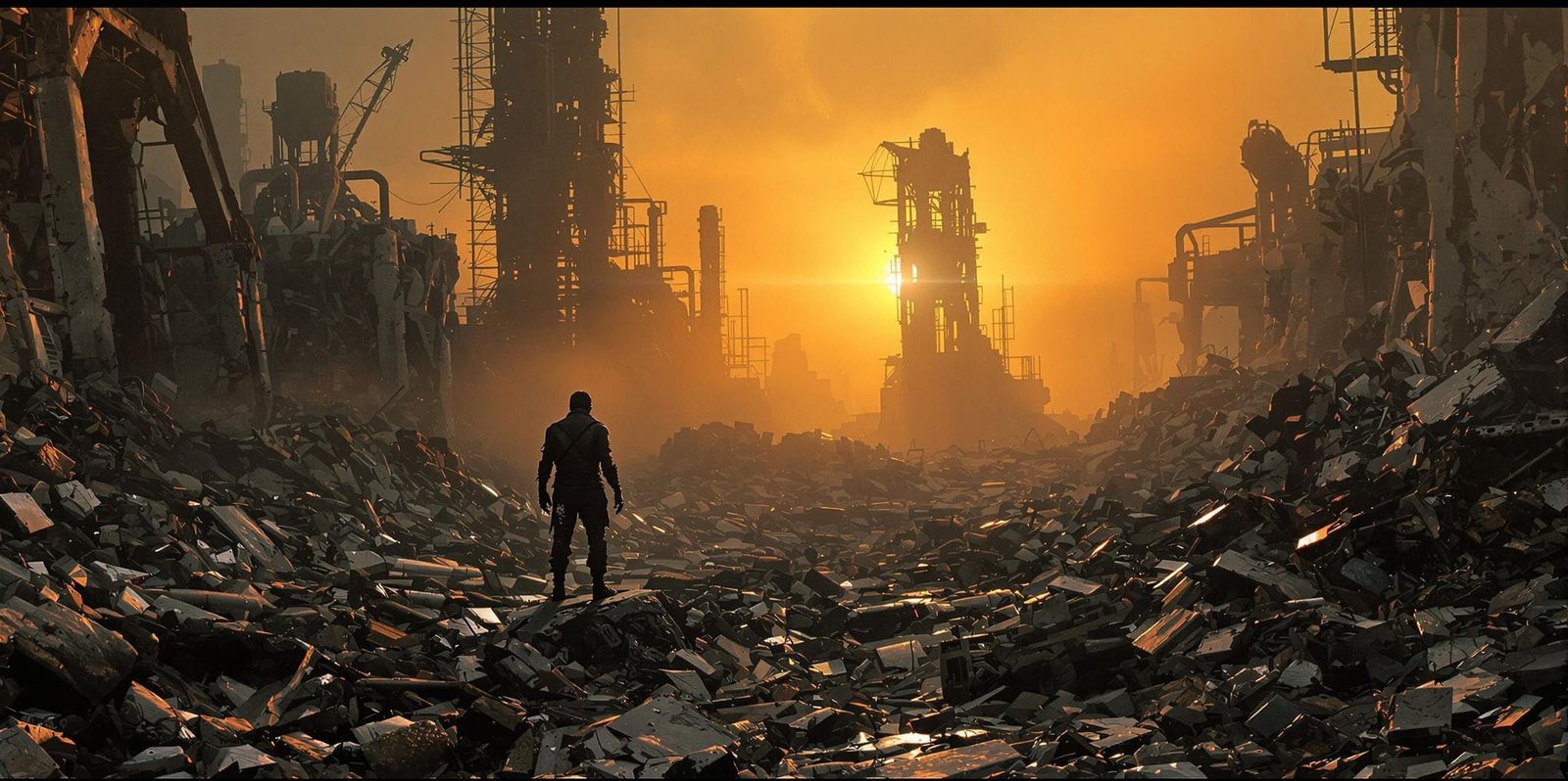 Surreal Post-Apocalyptic Figure Emerges from Ruins in Vibran...