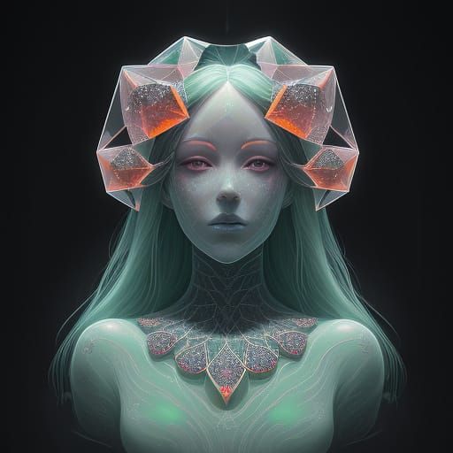 Symmetrical Angel of Death: Crystal Clear Stained Glass