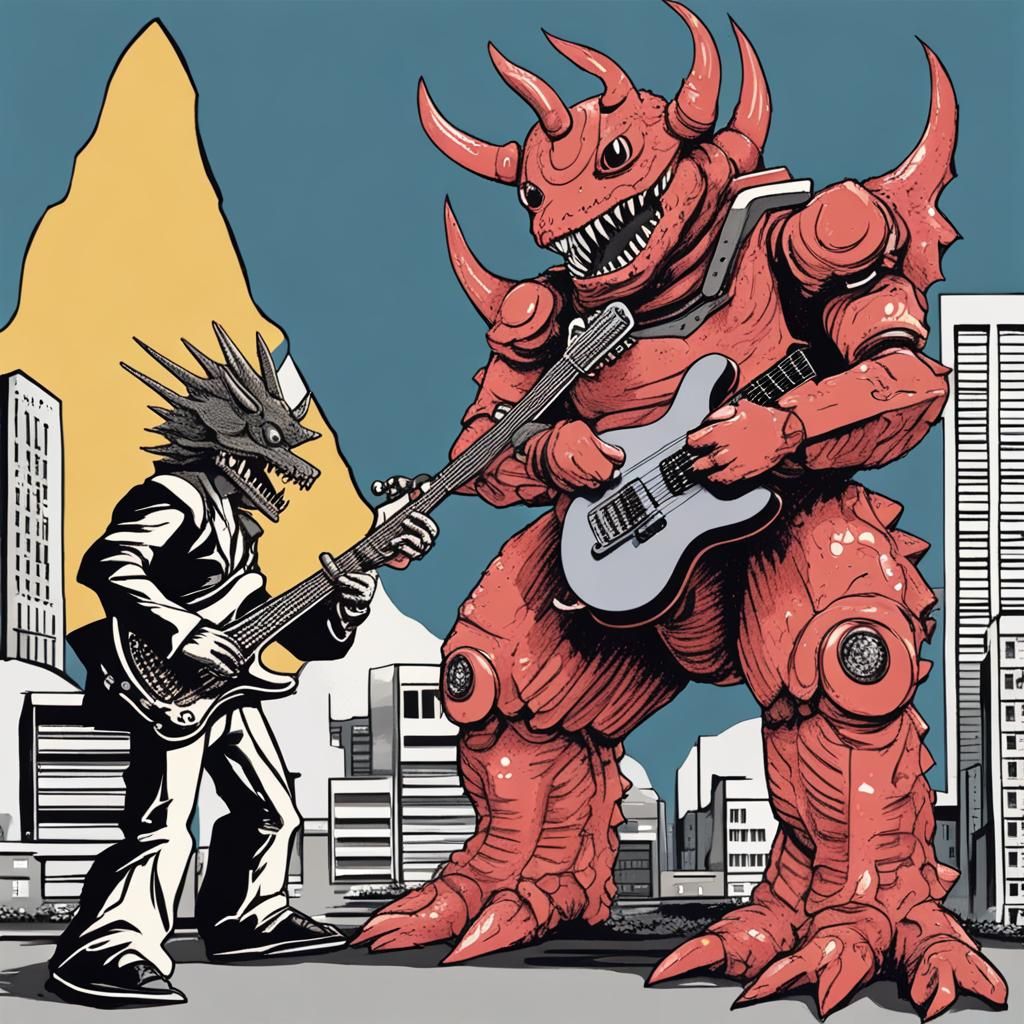 Mecha Musician Kaiju Monster in Tokyo Battle