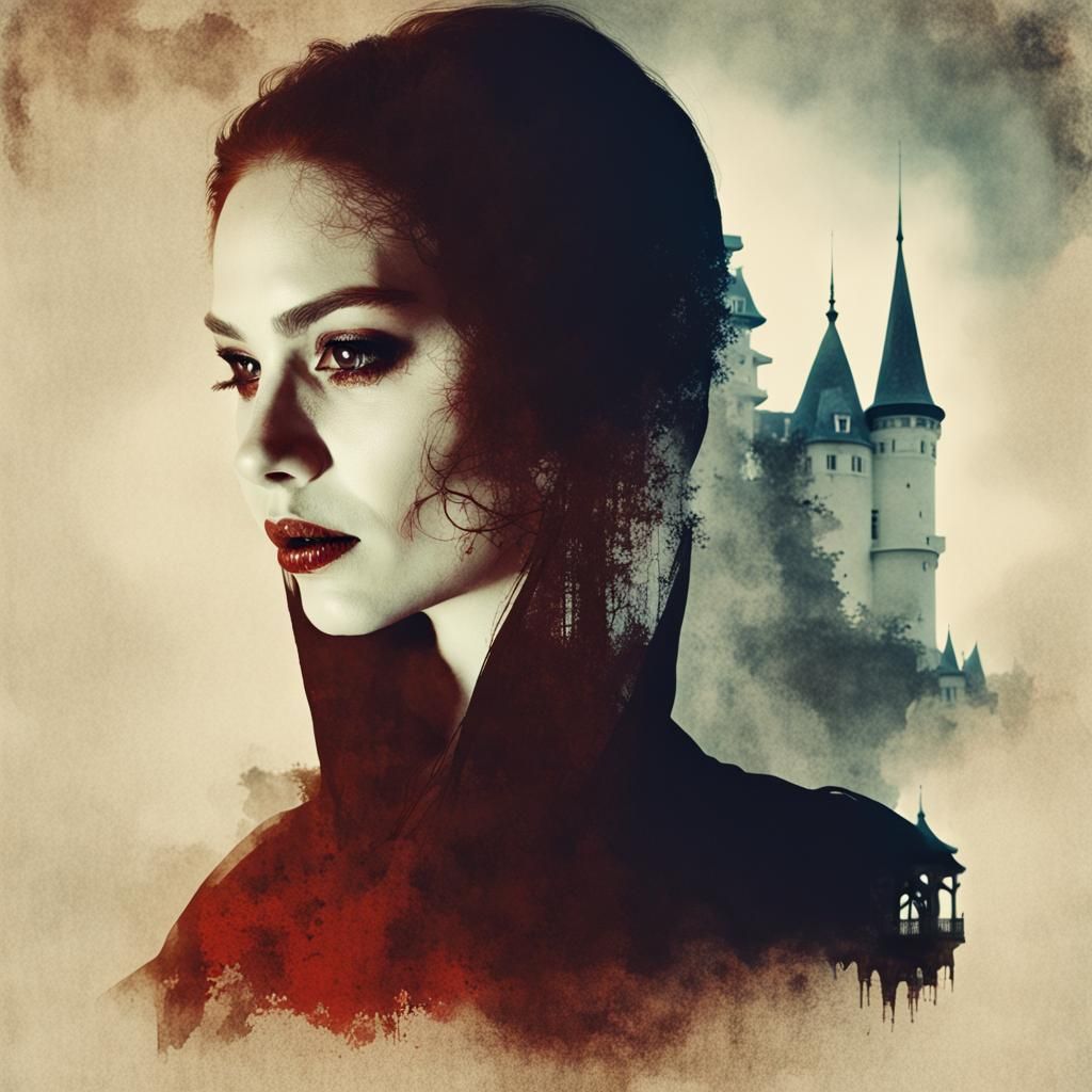 Ethereal Woman in Victorian Gothic Elegance