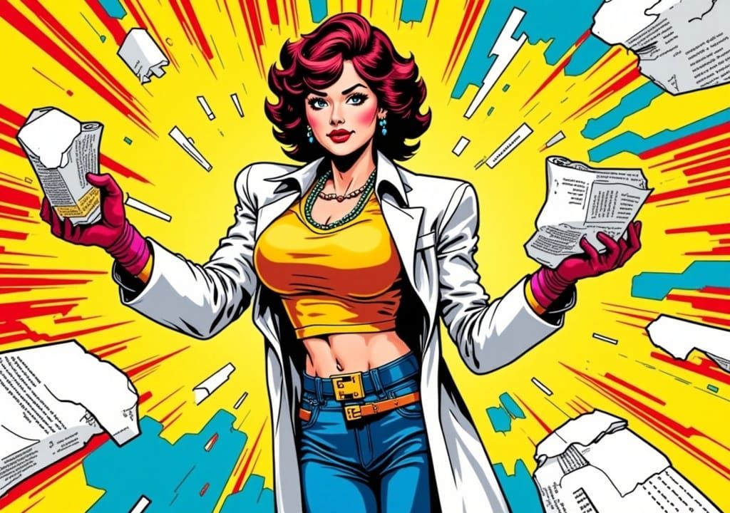 Comic Character Steps Off Page in Comic Book Style