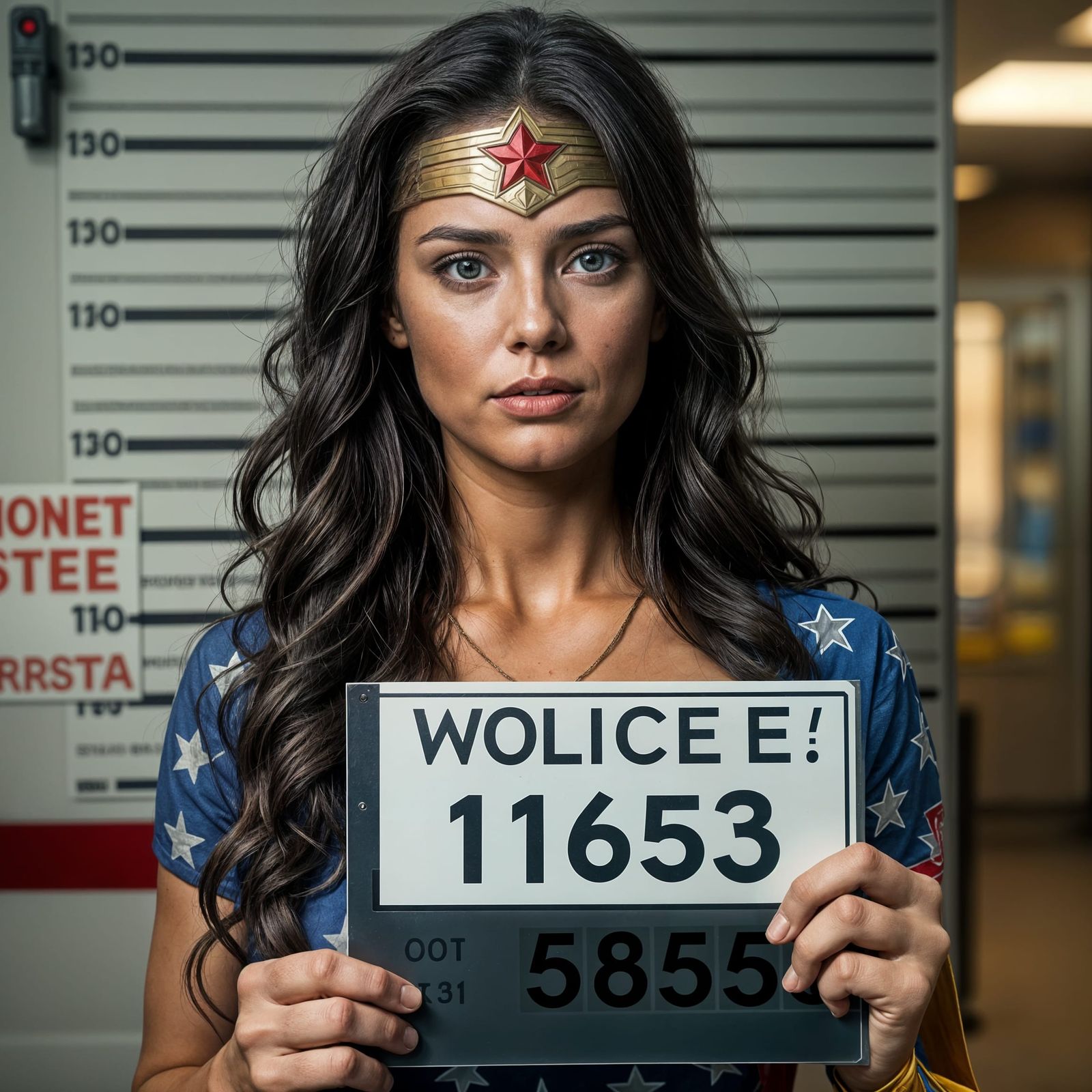 Wonder Woman Mugshot: Arrested at Police Station