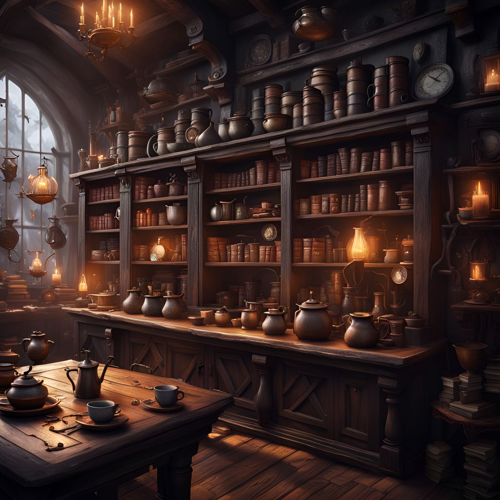 Witch Aesthetic Coffee Cafe Concept Art