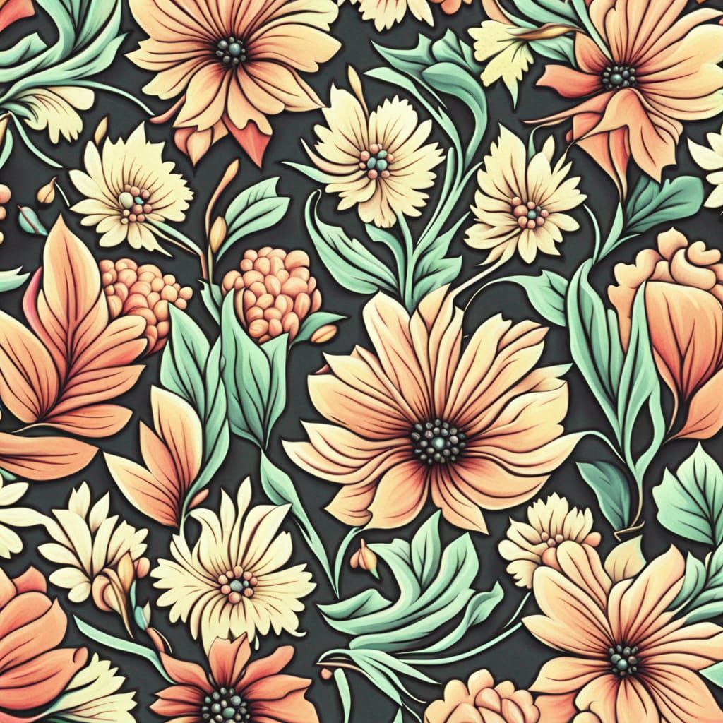 Simple Seamless Floral Pattern Design