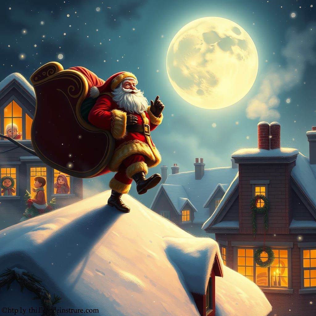 Santa's Magical Rooftop Arrival
