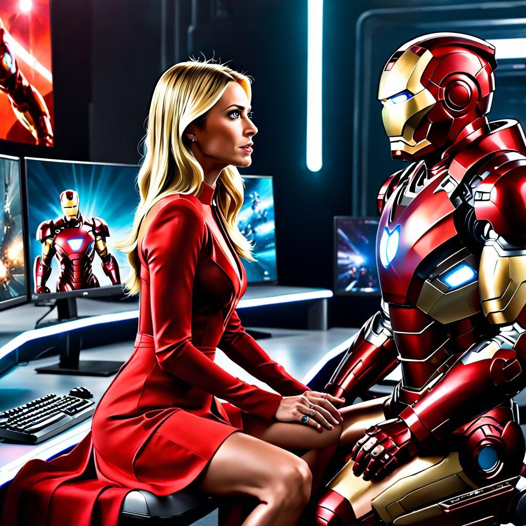 Iron Man and Gweneth Paltrow Play Super Mario