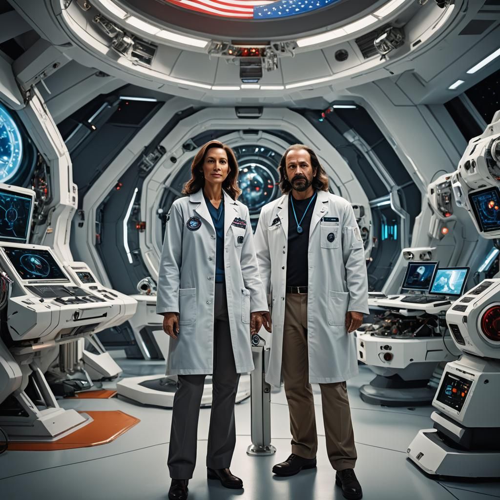 Nassim Haramein in Futuristic Lab: Hyperrealistic Concept Ar...