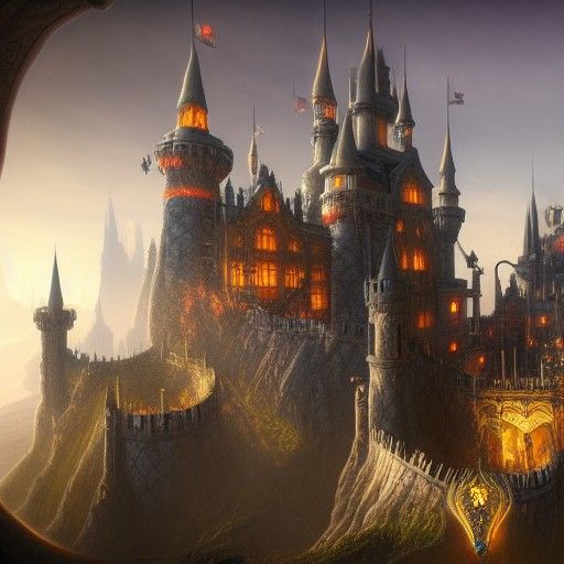 Detailed Fantasy Castle Concept Art in 8k